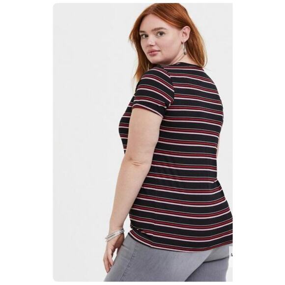 Torrid Slim Fit Feather Light Slub Crew Neck Raglan Cuffed Sleeve Tee Size 4X - Picture 2 of 8